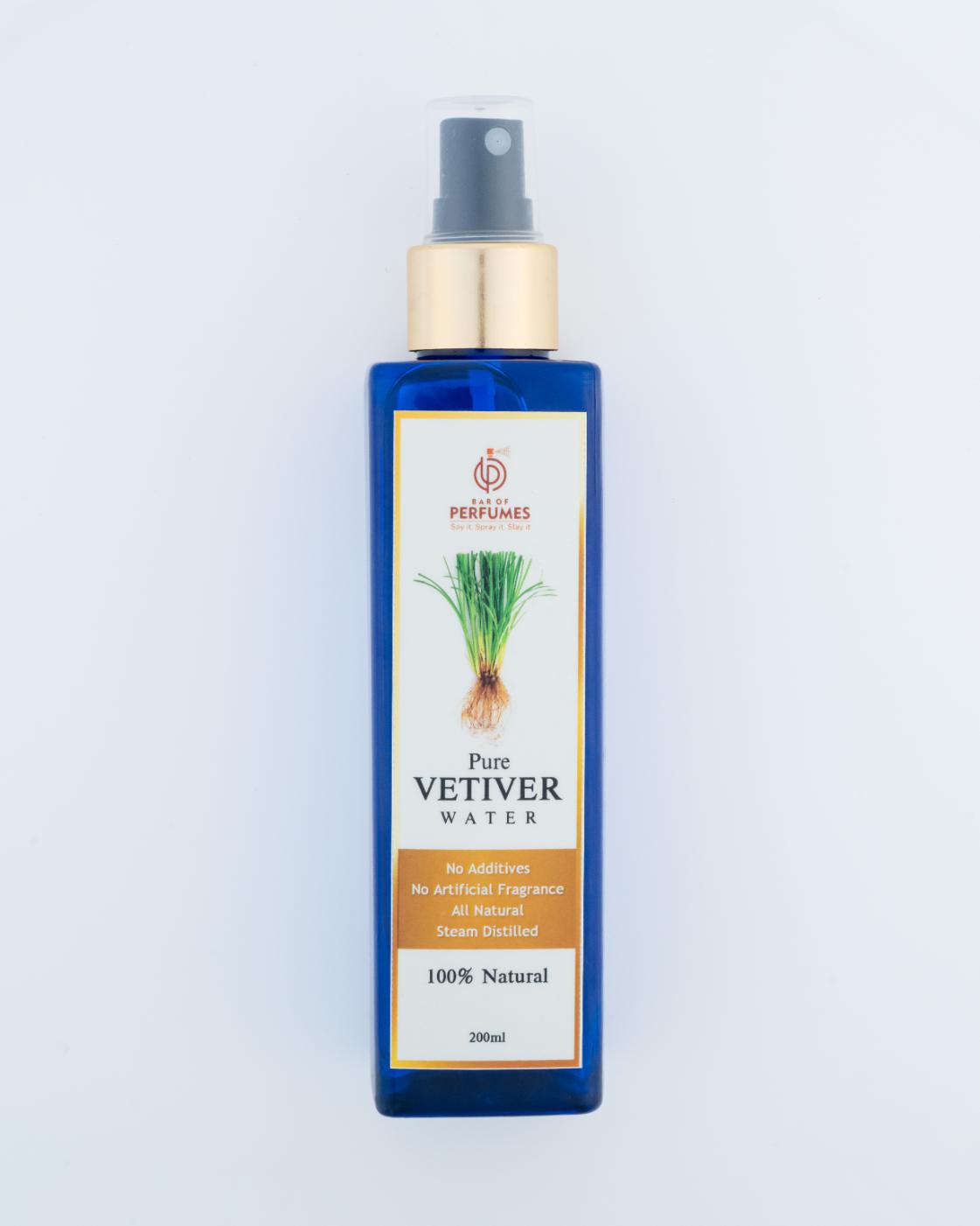 Pure Vetiver Water I Steam Distilled I Naturally Perfumed I Skin Toner I 200 ML Spray