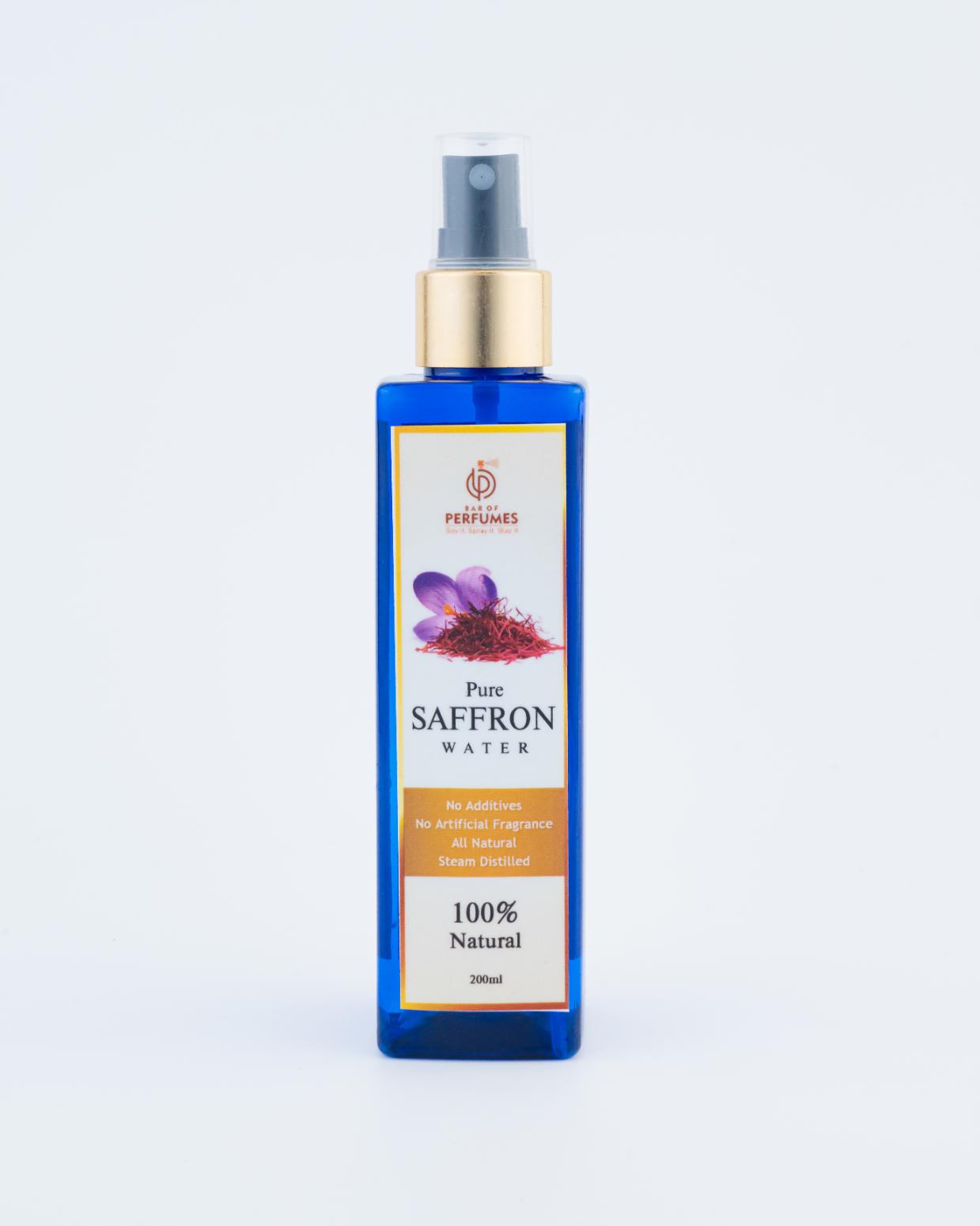 Pure Saffron Water I Steam Distilled I Naturally Perfumed I Skin Toner I 200 ML Spray